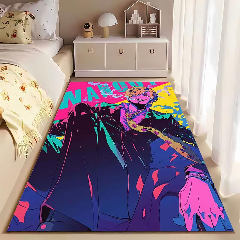 Smoking Character Vibrant Art suitable as a non-slip mat for the living room or bedroom sofa