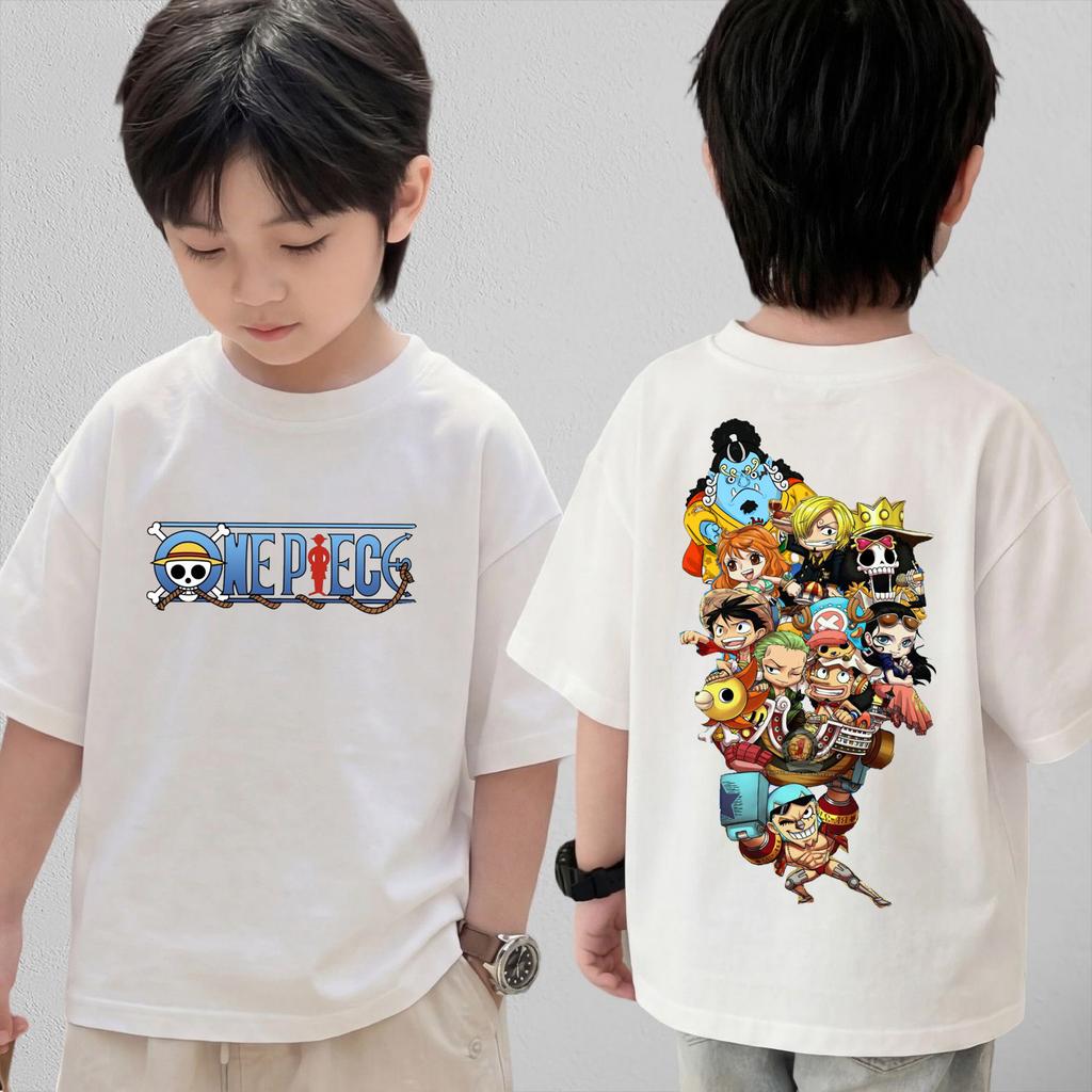 2026 Anime One Piece Roleplaying Tshirt Short Sleeved Top Casual Loose Breathable Tshirt Gift for Boys and Girls
