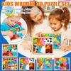 Kids Wooden 3D Puzzle Set, Educational Animal, Ocean, Dinosaur, Farm And Transport Themes, Mixed Color Wooden Toy Building Block Gift Set