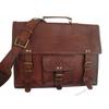 New Brown Genuine Vintage Goat Leather Laptop Messenger Briefcase Satchel Bag