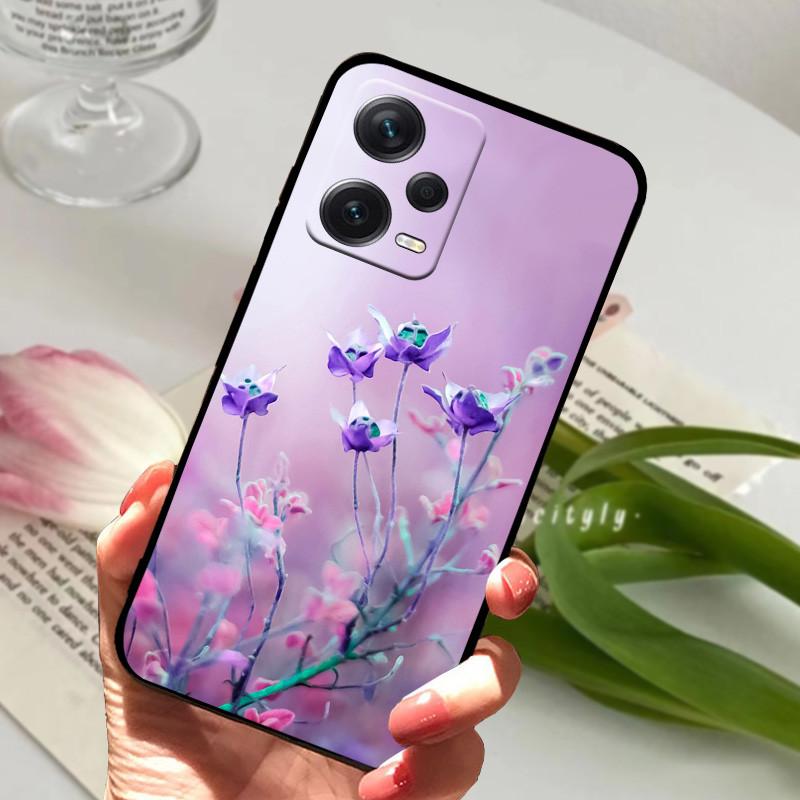 For Redmi Note 12 Pro 5G Case Note12 Covers TPU Black Silicone Animals Cover for Xiaomi Redmi Note 12 Pro+ 5G Plus Fundas Soft