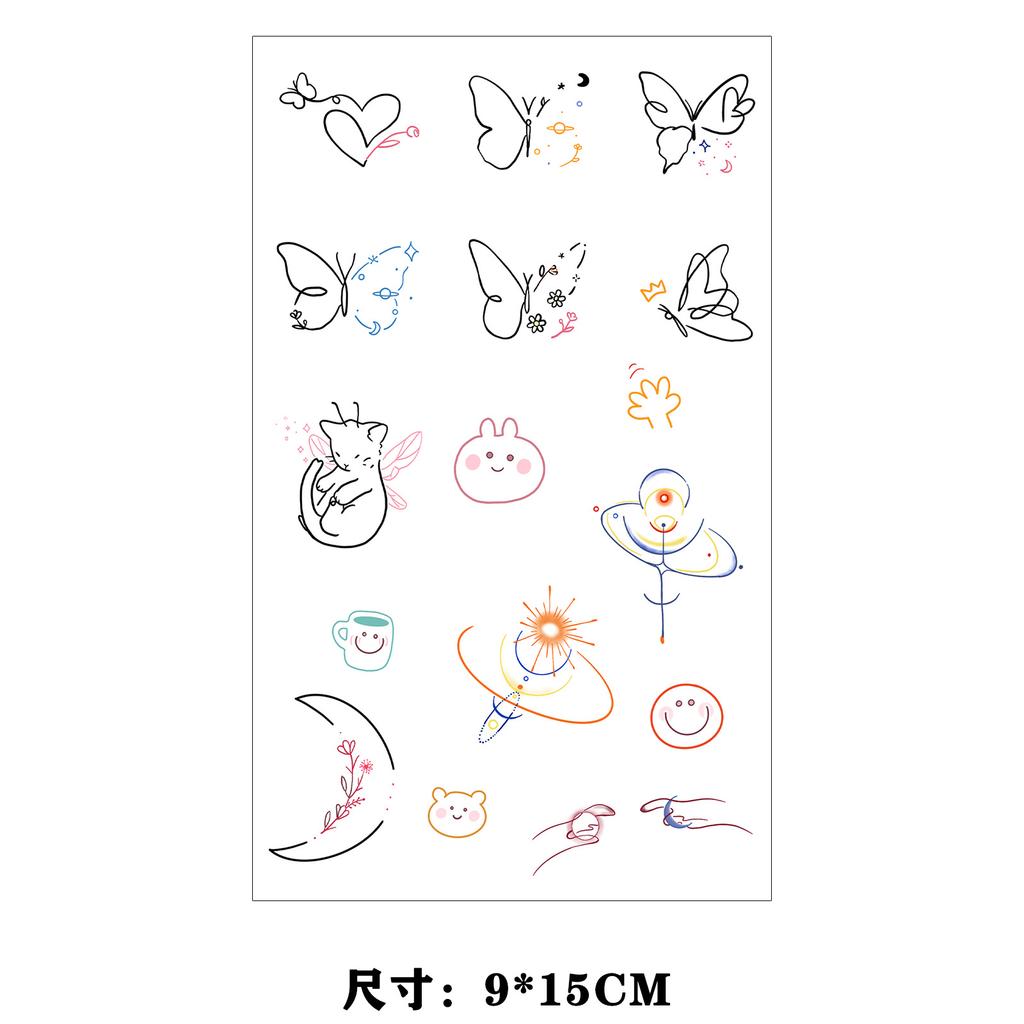 Dopamine Color Butterfly Animal Love Star Fireworks Small Picture Finger Tattoo Sticker
