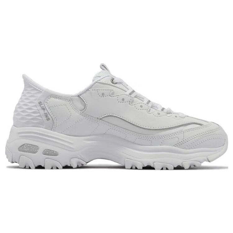 Skechers DLites 1.0 Тканевые Удобные Универсальные Прочные Легкие Низкие Повседневные Кроссовки Женские Белый 150031-WSL