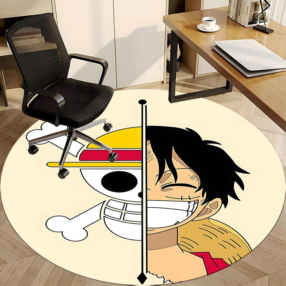 1 шт. One Piece Monkey D. Круглый ковер для офиса Луффи, под офисные стулья, спальня, гостиная, декор для дома a1022154