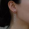 Длинные серьги-подвески из белого кварца