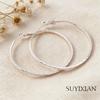 925 Sterling Silver Fashion Minimalist 5CM Car Flower Ear Buckle Large Earrings Birthday Party Anniversary Gift Daily Wear