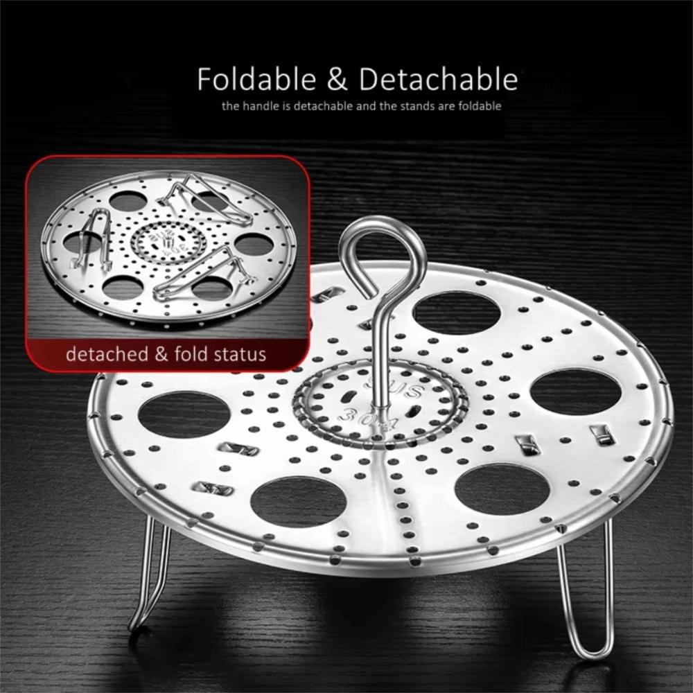 304 Stainless Steel Egg Steaming Rack Detachable Steaming Tray Foldable Egg Steamer  Dumpling