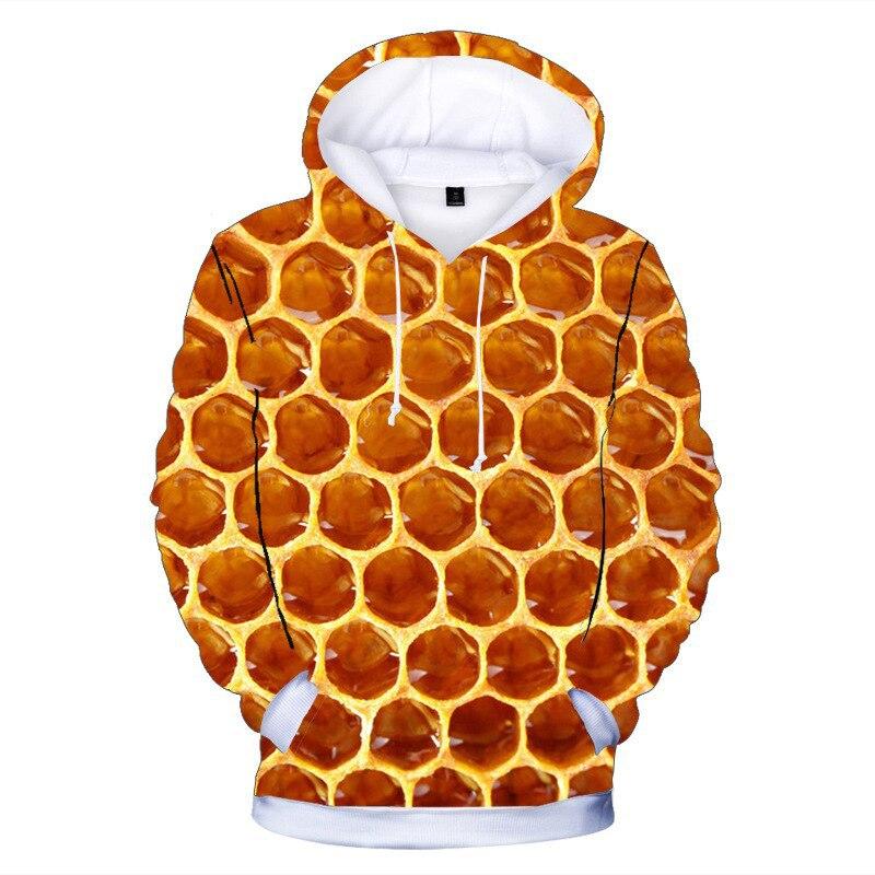 Забавные худи с 3D-принтом в виде пчелиных сот для мужчин и женщин, модные повседневные осенние толстовки оверсайз, пуловеры, спортивный костюм
