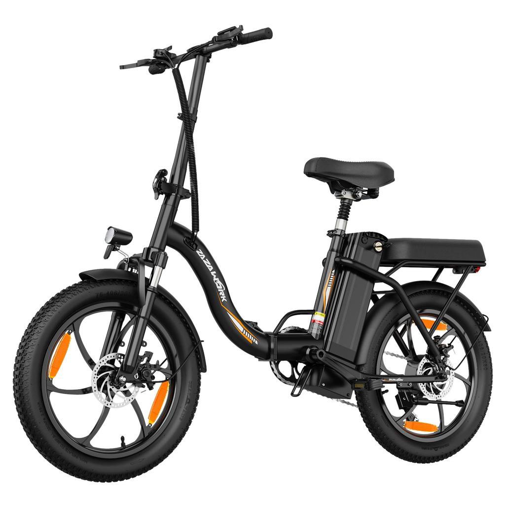 ZAZAWORK 20-inch Folding Electric Bike 250W 47Nm Motor 48V 16Ah Battery 25km/h Speed 100km Range 7 Speeds Spring Suspension Disc Brakes