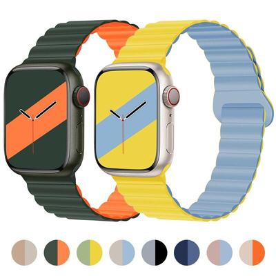 Магнитный ремешок для Apple, ремешок для часов 44 мм, 40 мм, 45 мм, 41 мм, 38 мм, 42 мм, 49 мм, силиконовый ремешок для часов, сменный браслет iWatch serie 1 2 3 5 4 SE 6 7 8