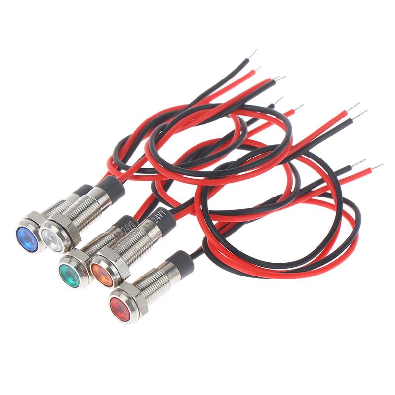 P67 Waterproof 6mm Led Metal Warning Indicator Light 3v 5v 6v 12v 24v 220v