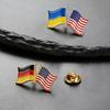 Индивидуальная брошь 32*20 мм серии «Национальные флаги» из нержавеющей стали, двойной значок-булавка, украшение для путешественника, броши с флагами двух стран