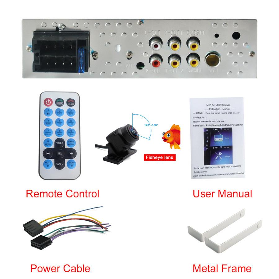 4.1" HD Автомагнитола MP5 Плеер USB Стерео Вход Выход FM AUX BT с Динамической Камерой Заднего Вида