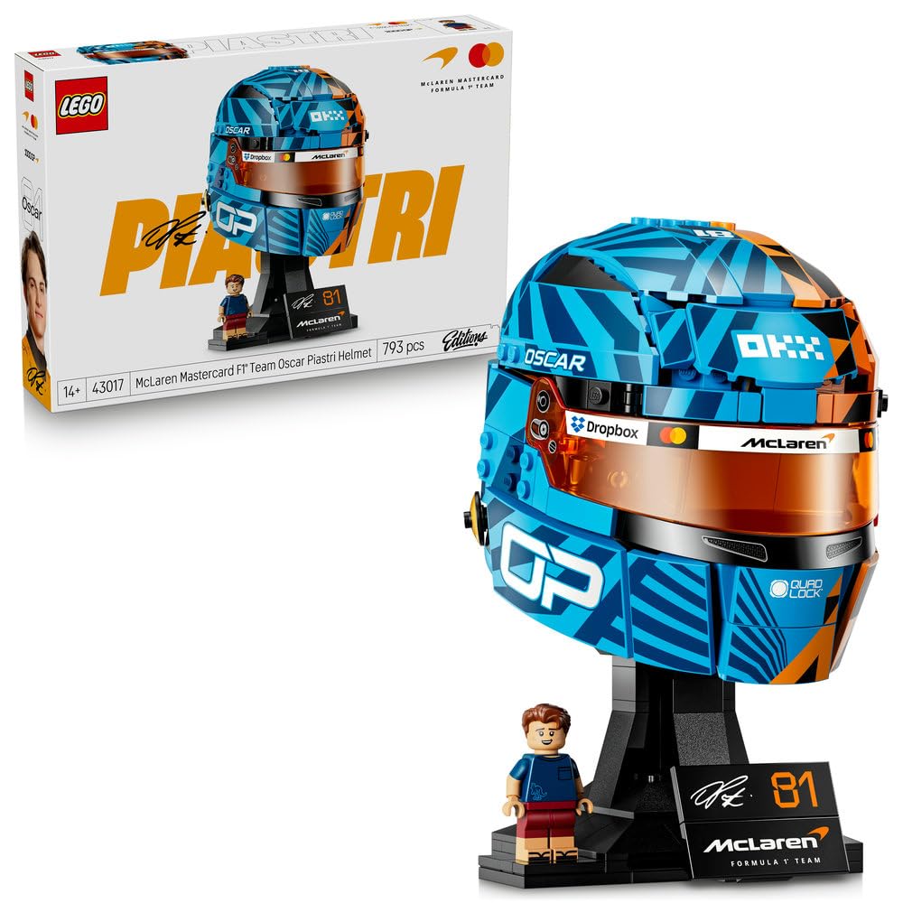 LEGO Edition McLaren Mastercard F1(р) Игрушка-шлем Оскара Пиастри - Подарок на день рождения, Конструктор, Возраст 14, 15, 16 лет, Ученики средней школы, Инте