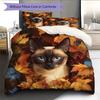Leaf Animals Pattern Bedding Quilt Set  Home Decoration  Gift (1 * duvet cover + 2 * pillowcase  without core)