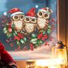 Рождественская Сова Наклейки на окна Ветка Сова Новогодняя статическая наклейка Милая Сова Стекло Крепится для Зимней Вечеринки Рождественские Украшения 2025