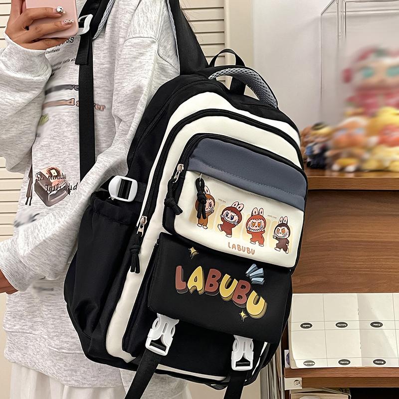 School Bag Backpack Student Labubu Backpack, Cute School Bag, Large Capacity, Light Weight, Children's Backpack