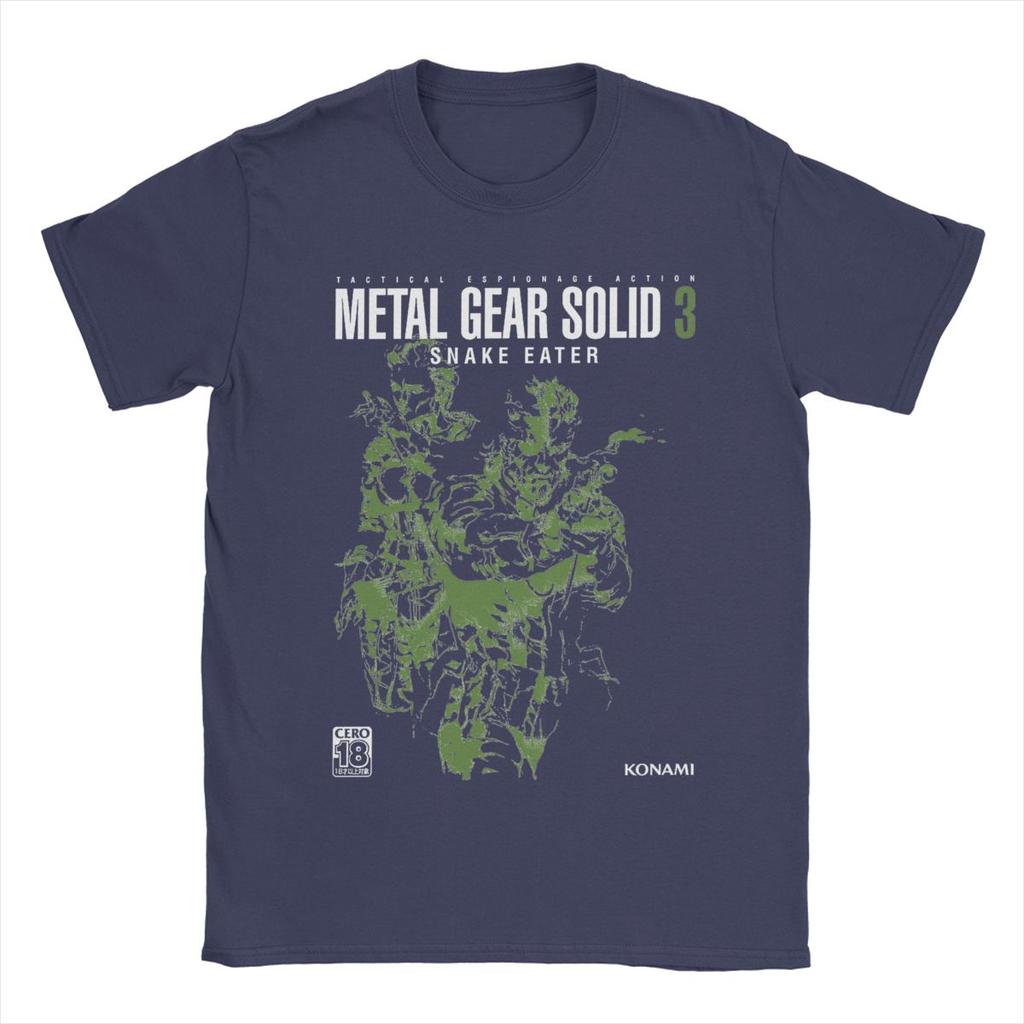 Мужская футболка Metal Gear Solid 3 Snake Awesome Футболки из чистого хлопка с коротким рукавом Футболки с круглым воротником Классическая одежда