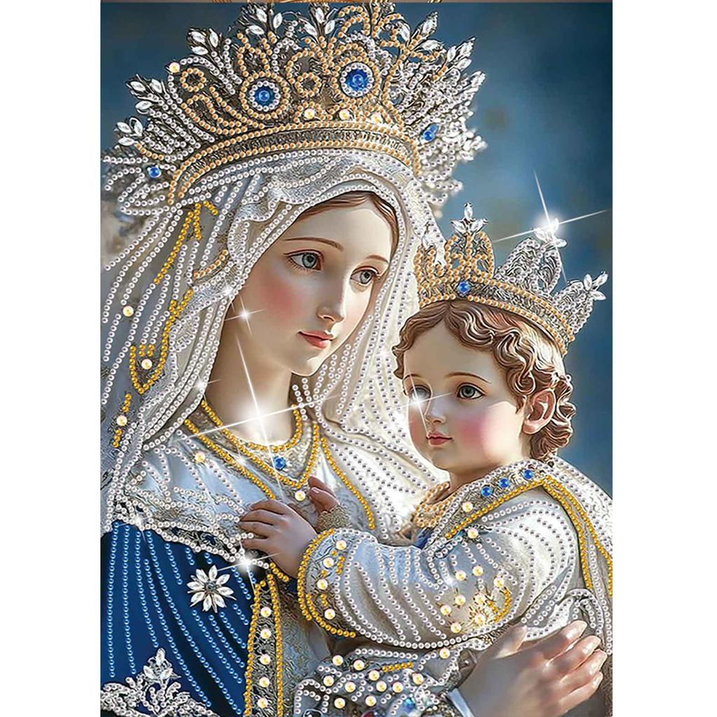 Virgin Mary Partial DIY 5D Special Shaped Drill Diamond Painting Kit for Adults/Beginners Gift Idea Home Decor 30x40cm