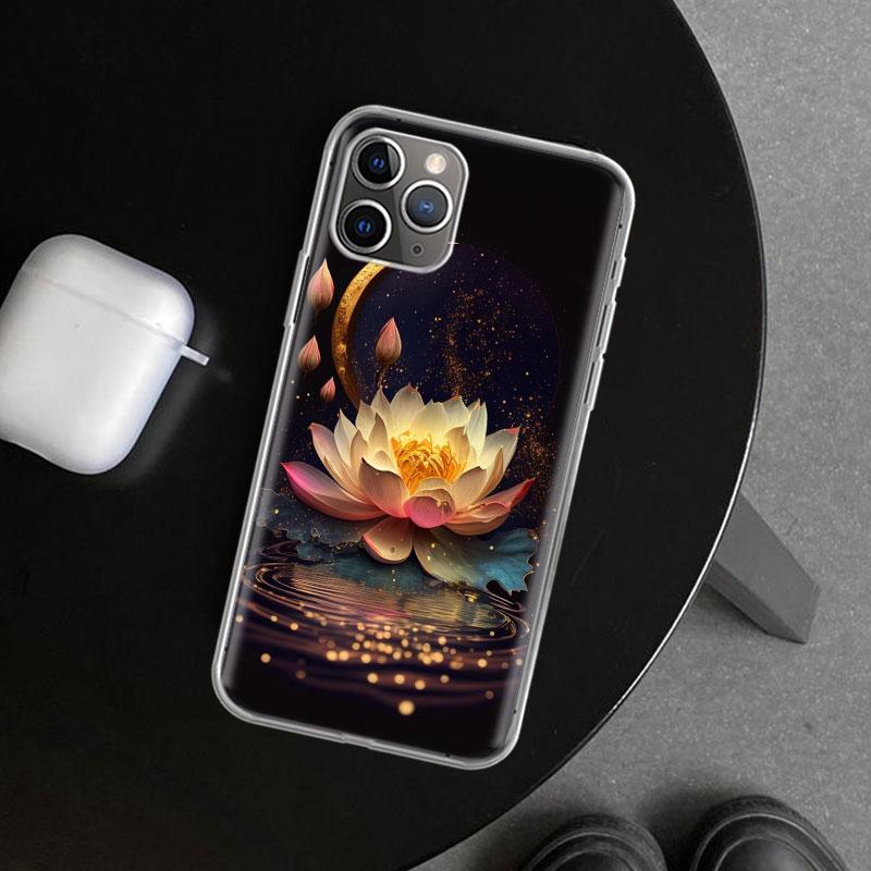 Буддийский Огненный Лотос Чехол для Телефона для iPhone 11 12 13 Mini 14 15 Plus 16 Pro Max 17 Air 7 8 + SE Художественный Индивидуальный Fundas 11 12