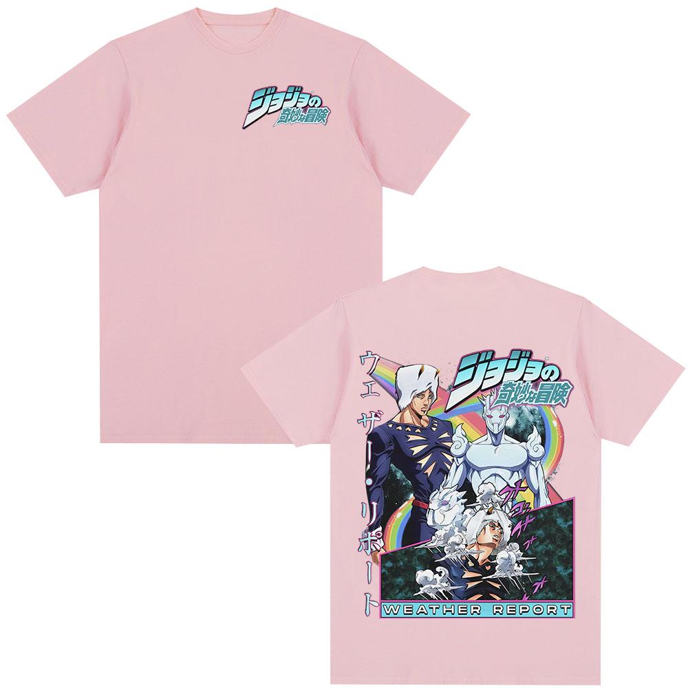 2026 Аниме JoJo Bizarre Adventure Футболка Погодный Доклад Графические Футболки Унисекс Мода Повседневная Короткий Рукав Высококачественная Футболка