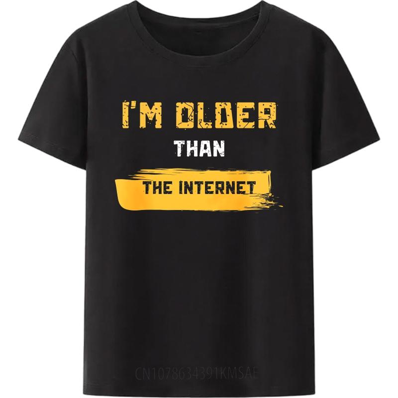 Retro Boys Summer Tshirt Im Older Than The Internet Short Sleeve Printed Crew Neck Unisex Tees Hiphop Cheap Tshirt