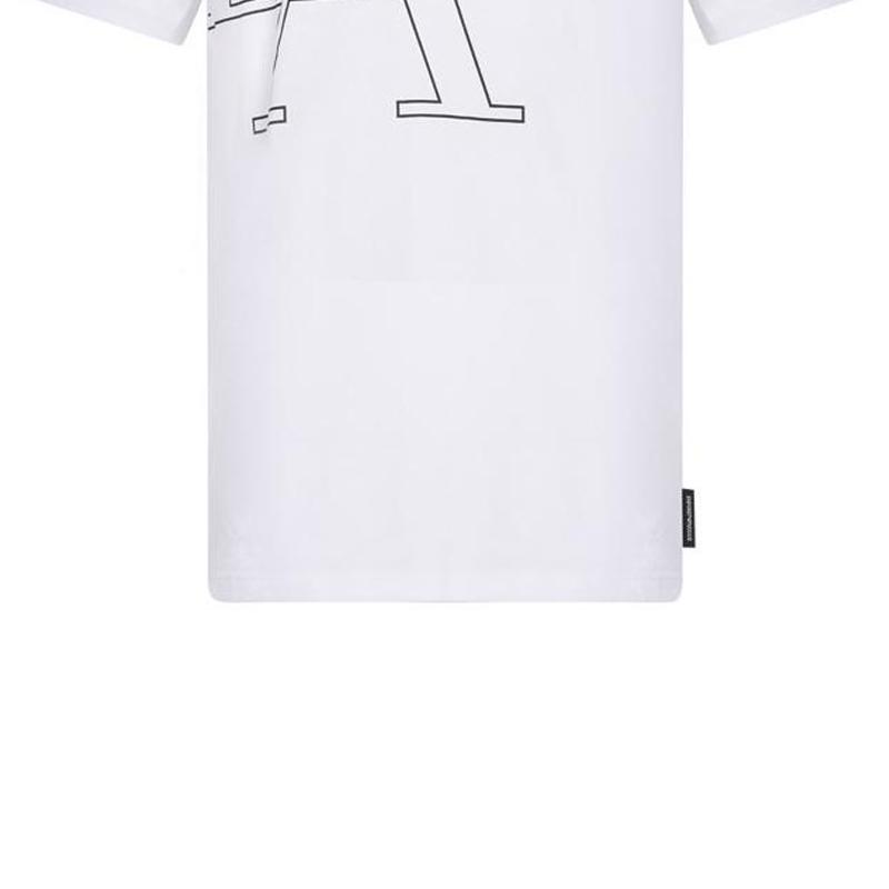 Emporio Armani EA SS23 Футболка с коротким рукавом и круглым вырезом с буквенным принтом Мужские топы Белый 6Z1TB1-1JPZZ-0100