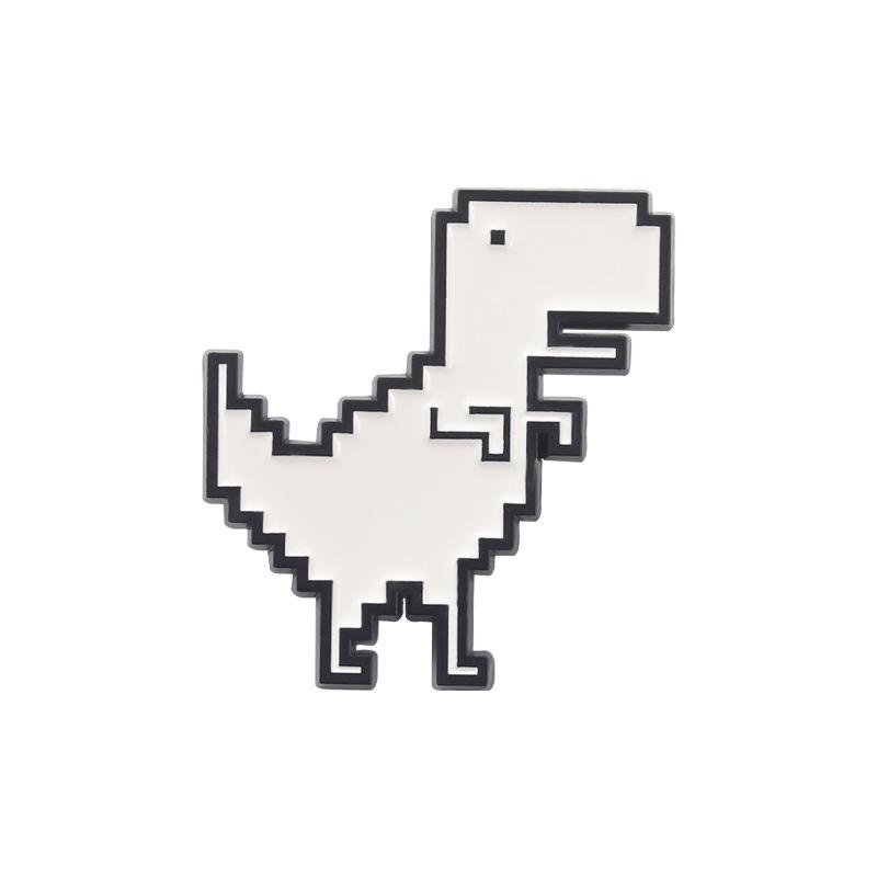 Recreational Pixel Style Dinosaur Carton Metal Design Badges Brooch Enamel Pins Label Bag Backpack Hat Jewelry Gift