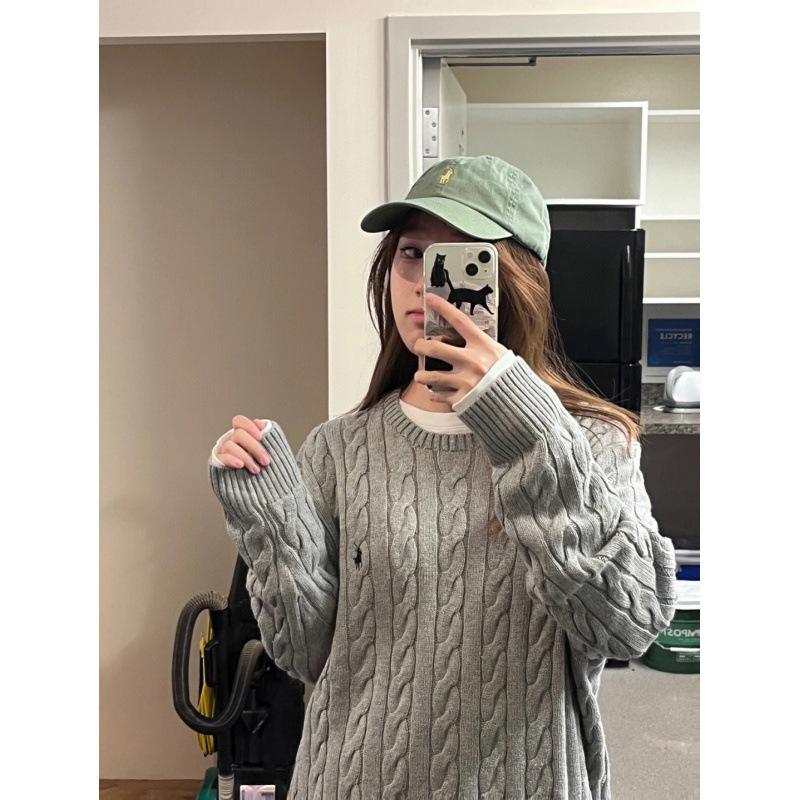 Пуловер с круглым вырезом EastRogue для пар на осень и зиму, шерстяной свитер крупной вязки «косы», модный и универсальный.