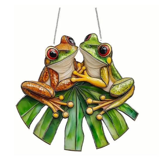 Frog Sun Catcher 2D Acrylic Frog Window Hanging Ornament Frog Wall Art
