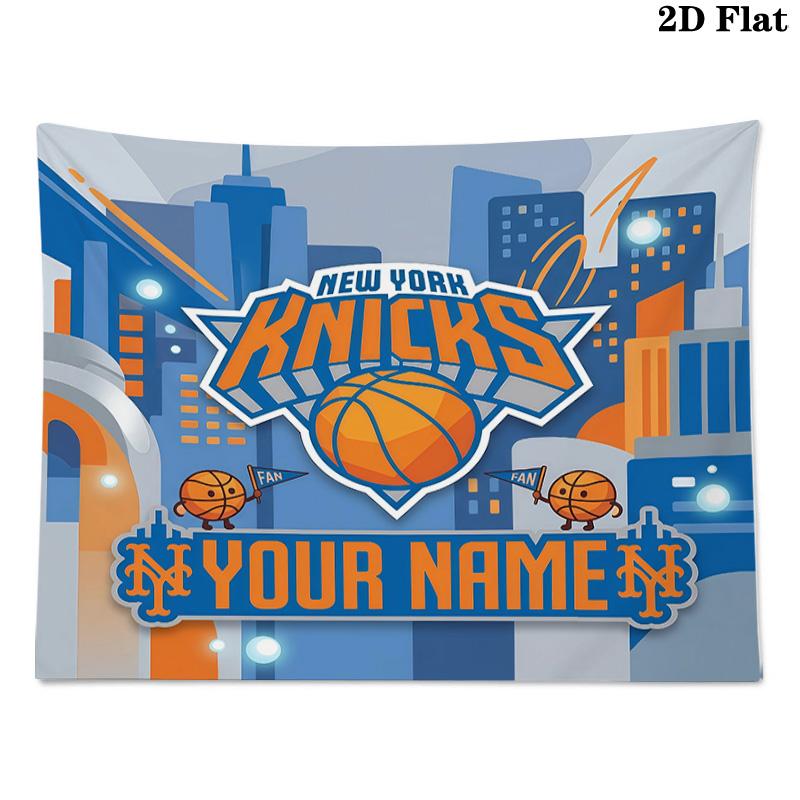Custom Name New York Knicks Printed Tapestry – Wall Hanging for Bedrooms, Dorms, and Home Decor