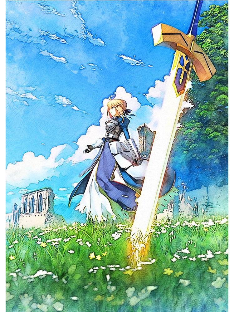 Fate Stay Night Япония аниме постер с фильмами Kawaii Холст Картина Настенная картина для детей Гостиная Украшение дома