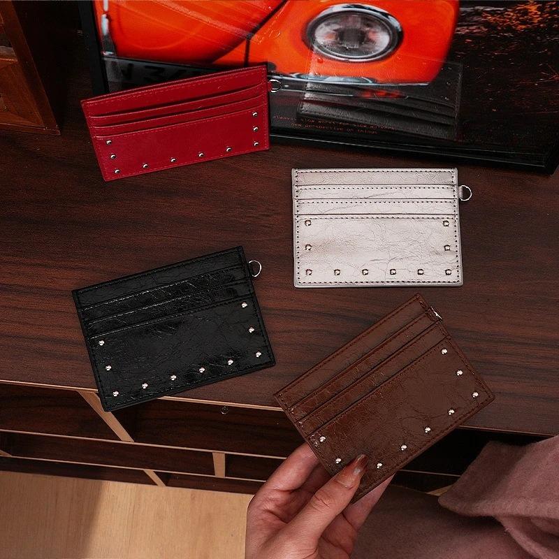 Ультратонкий женский мини-кошелек для кредитных карт Маленький тонкий кошелек для монет и денег из ПУ-кожи с несколькими отделениями для карт Компактная монетница