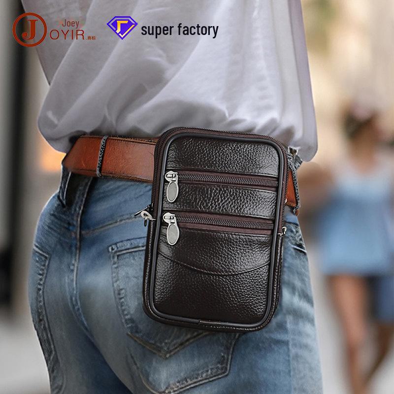 Мужская сумка-мессенджер и поясная сумка из натуральной кожи - многофункциональный кошелек из коровьей кожи для спорта и бизнеса на открытом воздухе