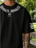 Men's Digital Print T-Shirt - Brooklyn Letter Short Sleeve Tee - Urban Street Style, Soft and Comfortable, Fashionable and Casual, Eye-Catching Print