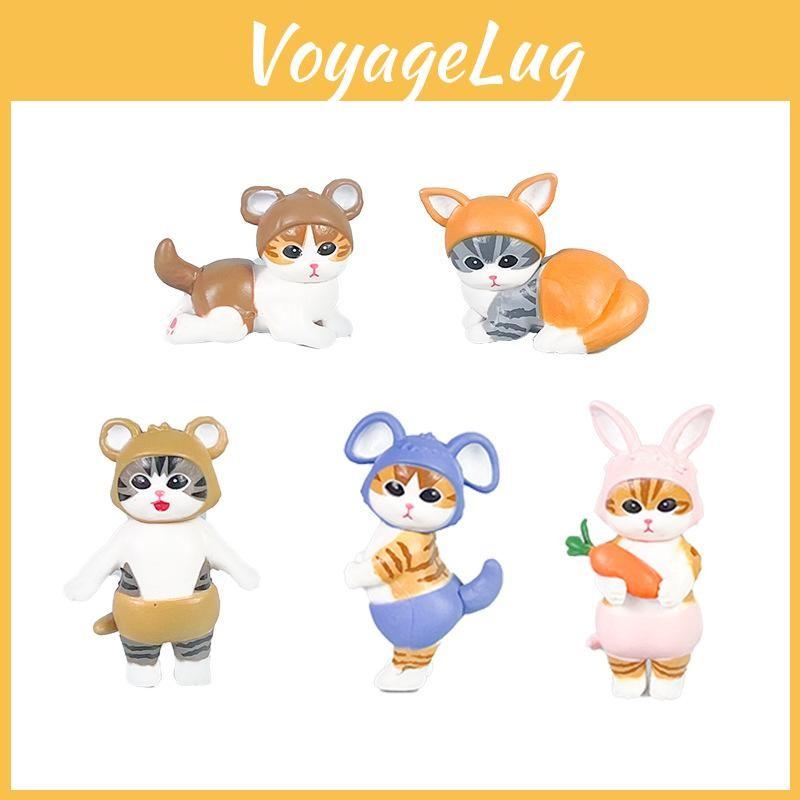 Mofusand Cute Cat Animal Costume Model Ornament Set For Decoration Desktop