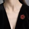 Xiaoxiangfeng Camellia Brooch High-End Femininity Retro Oil-Dripping Brooch Light Luxury Niche Design Pin Accessories