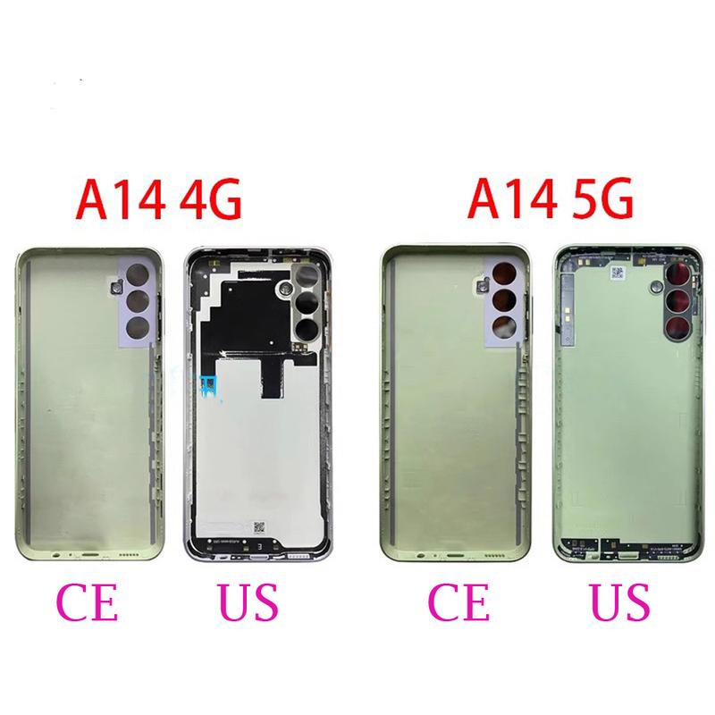 10 шт. Задняя панель крышки аккумулятора Замена для Samsung Galaxy A14 4G 5G A145 Корпус Шасси Ядро Задняя часть корпуса Дверца