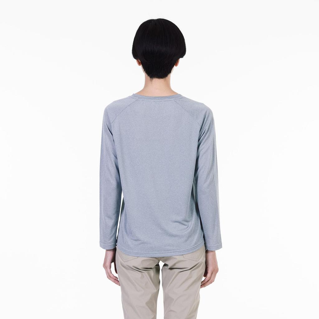 Climbing Inner Heather Mesh Crew с длинным рукавом HEATHER MESH CREW LS W Silver [Millet] для женщин (НОВЫЙ ЛОГОТИП)