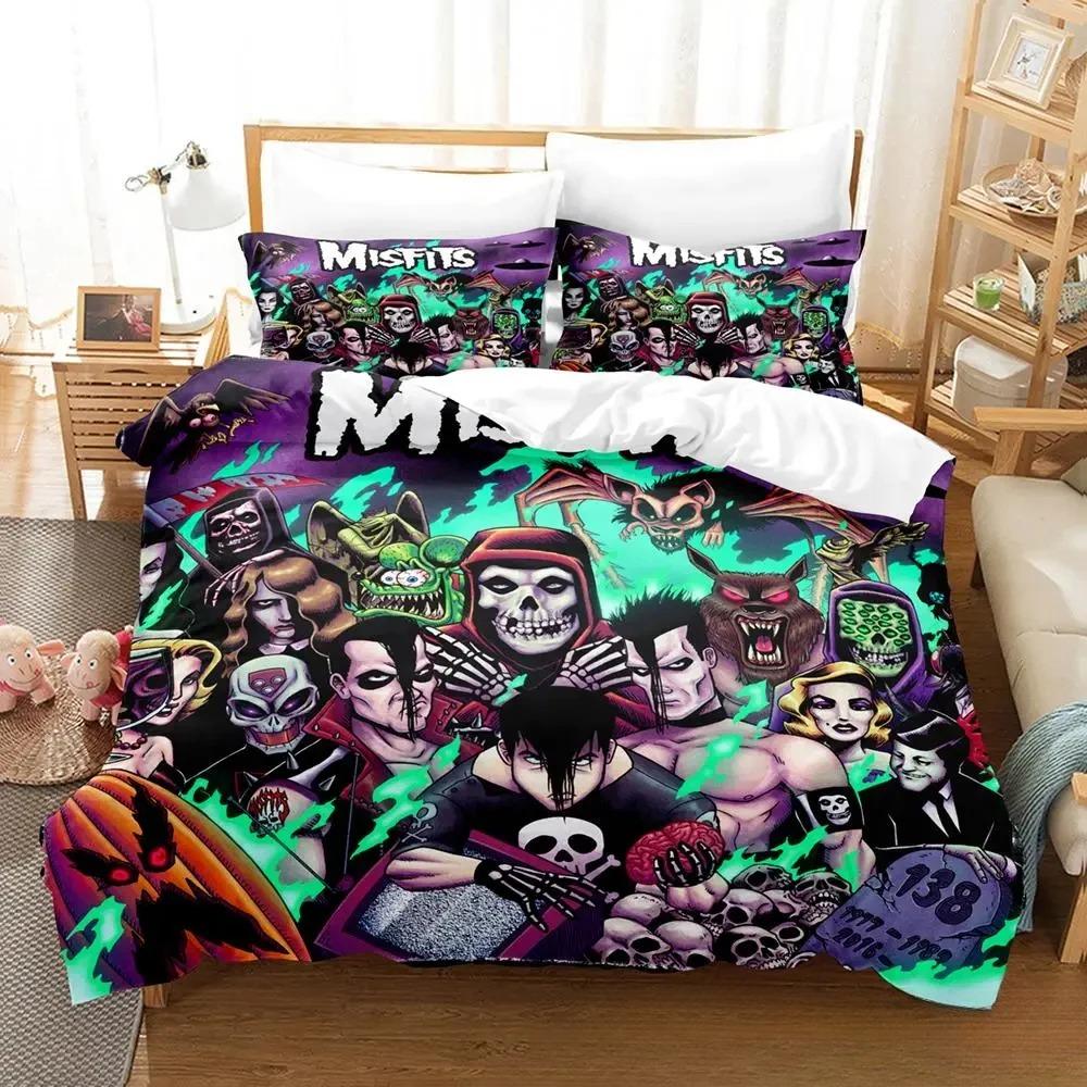 3D Print The Misfits Glenn Danzig Bedding Set Boys Girls Twin Queen King Size Duvet Cover Pillowcase Bed Boys Adult