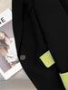 Women's Black Color Block Patchwork Blazer - 2025 New Stylish Light Luxury Suit