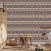 Wallpaper Ethnic Pattern Beige and Gray 50x1000