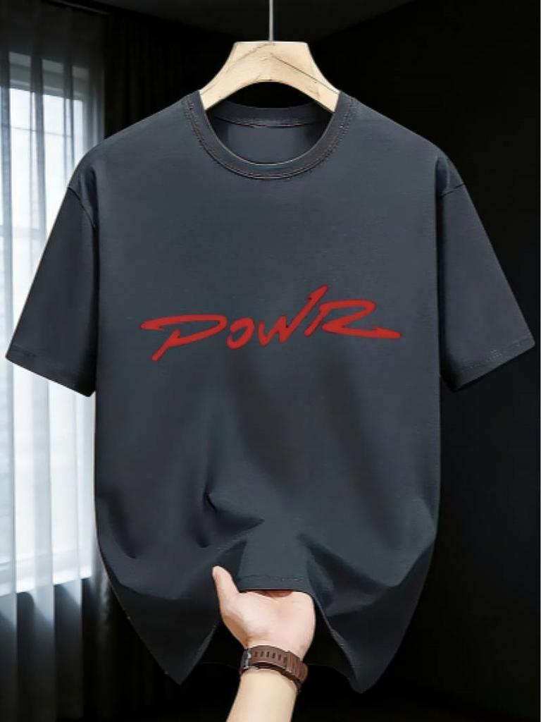 Energy And Power Gift T-Shirt "Powr" Bold Script Streetwear Top Unisex Machine Washable