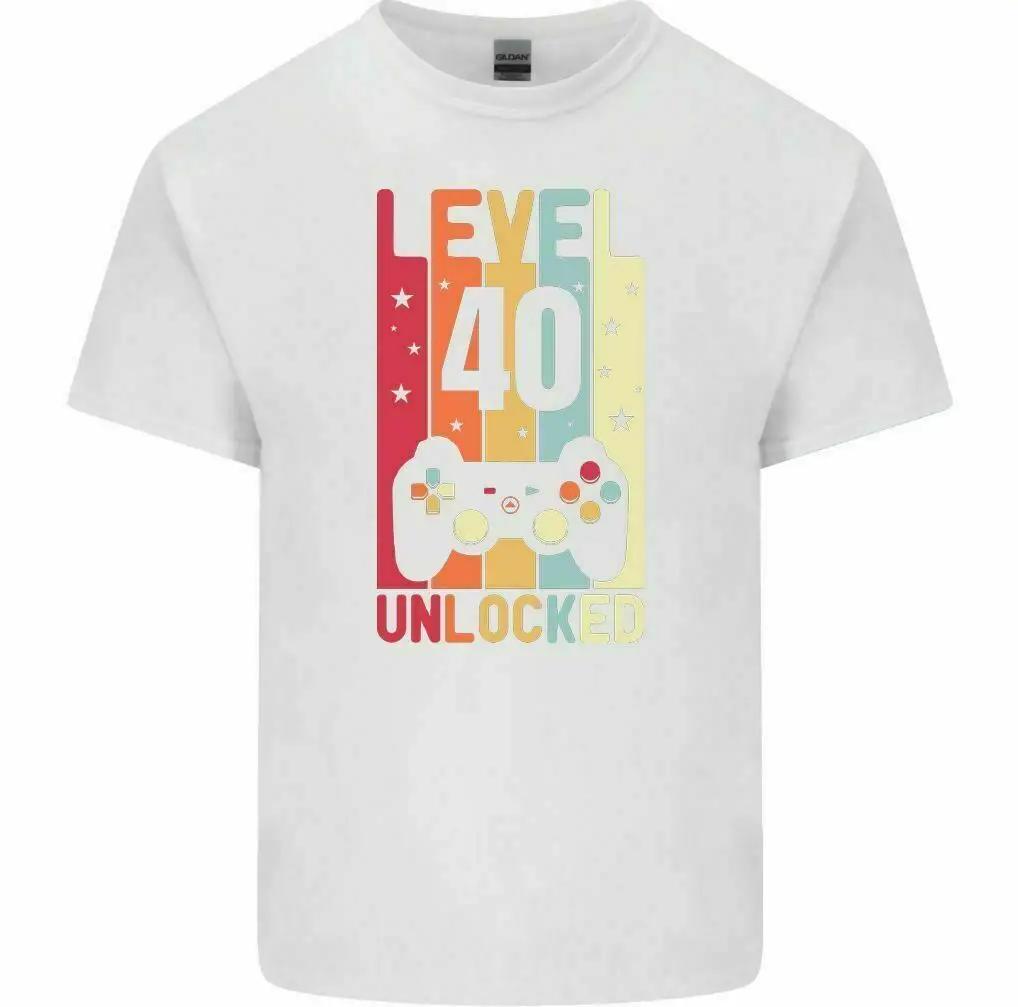 Футболка на 40-й день рождения 1982 года Мужская забавная футболка LEVEL UNLOCKED 40 Year Old Gaming Tee Top