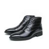 Fashion Premium Man Leather Boots Outdoor Cool Type Winter Luxury Business Office Party Dress Shoes Fashion Comfortable Men Zipper Shoes