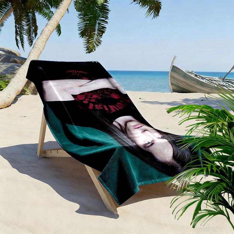 Georg Listing Print Beach Towel, Large Soft Quick Dry Towel for Beach Camping Swimming