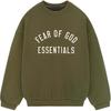 Essentials Fleece Crewneck Military Men Tops Green 192BT246265F