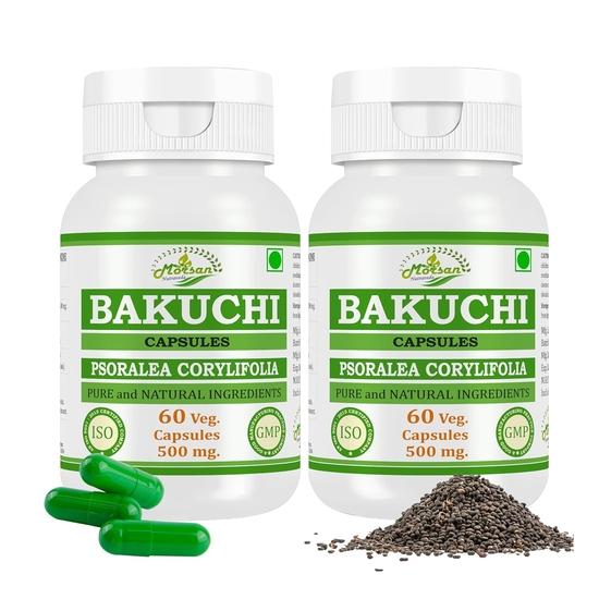Morsan Nutraveda Bakuchi (Psoralea Corylifolia, Bavachi, Babchi) Extract Capsule - 60 Veg. Capsules X 500 Mg (2 Pack of 60 Capsules)