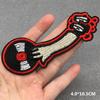 Нашивки с вышивкой 'Flame Guitar Rock' на одежду, Музыка, Диско, Наушники, Диджей, Панк, Полосы, Термонаклейки для одежды, Аппликации для DIY