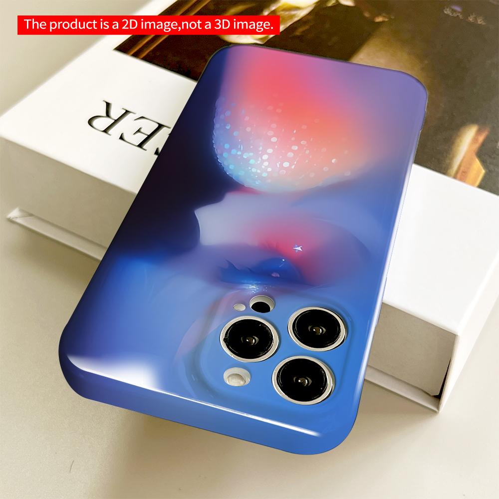 2DFlat Blue Glow Eyes with Starlight Shoulder All inclusive film hard phone case, compatible with iPhone 18 Pro Max 17 16 15 14 13 12 11